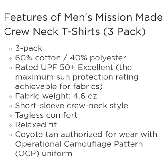 Men's Mission Made Crew Neck T-Shirts (5 Pack) - Picture 4 of 6